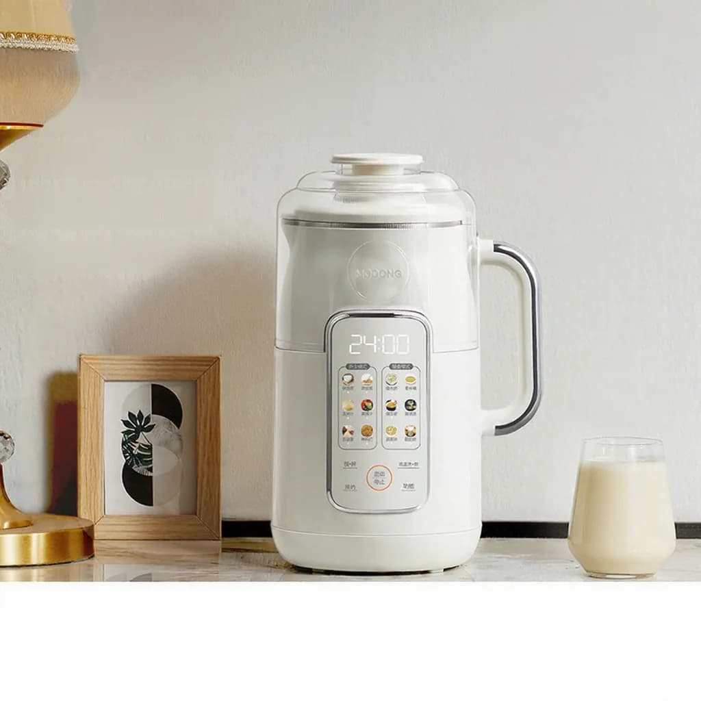 Pengisar Pembuat Susu Soya Pemanas 1.2L dengan Periuk Dalam Keluli Tahan Karat