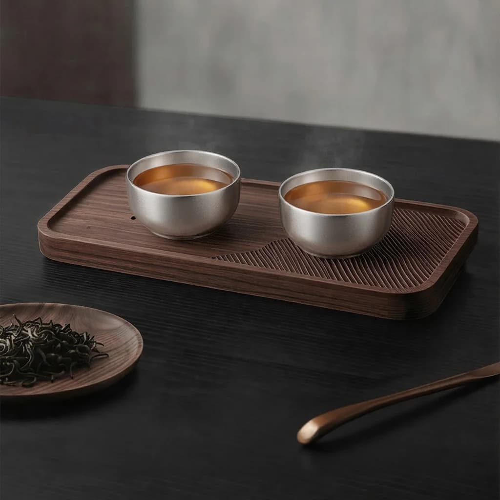 Set Cawan Kung Fu Titanium Tulen Dua Cawan 55ml