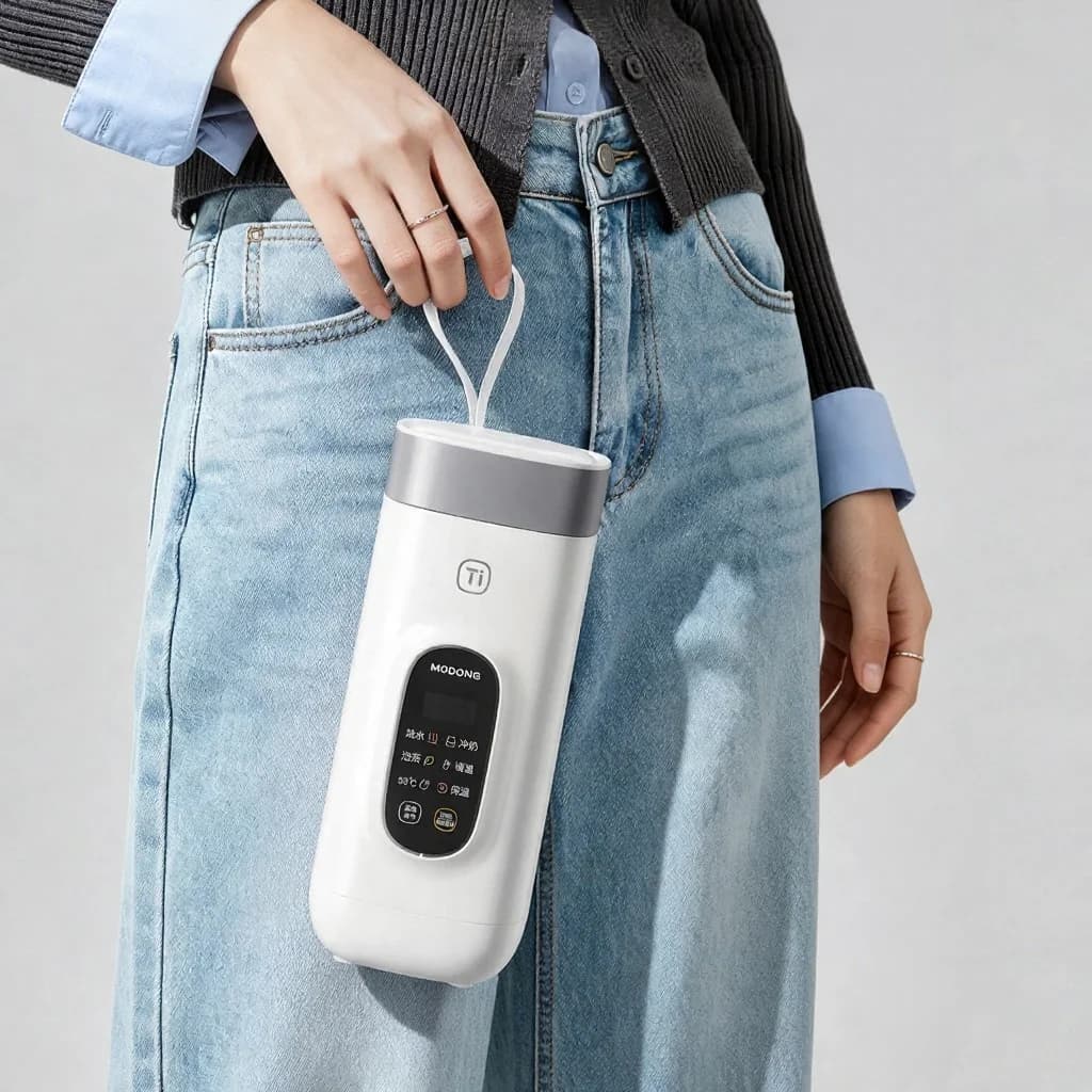 Cawan Pemanas Air Perjalanan Elektrik Titanium, 650ml, 220V