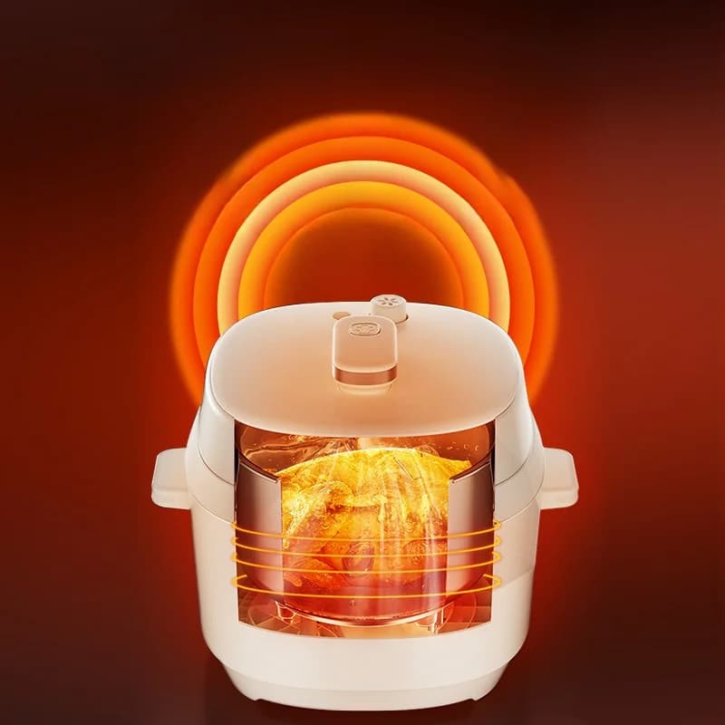 Panci Tekanan Elektrik 5L dengan Dua Periuk Dalam, 900W