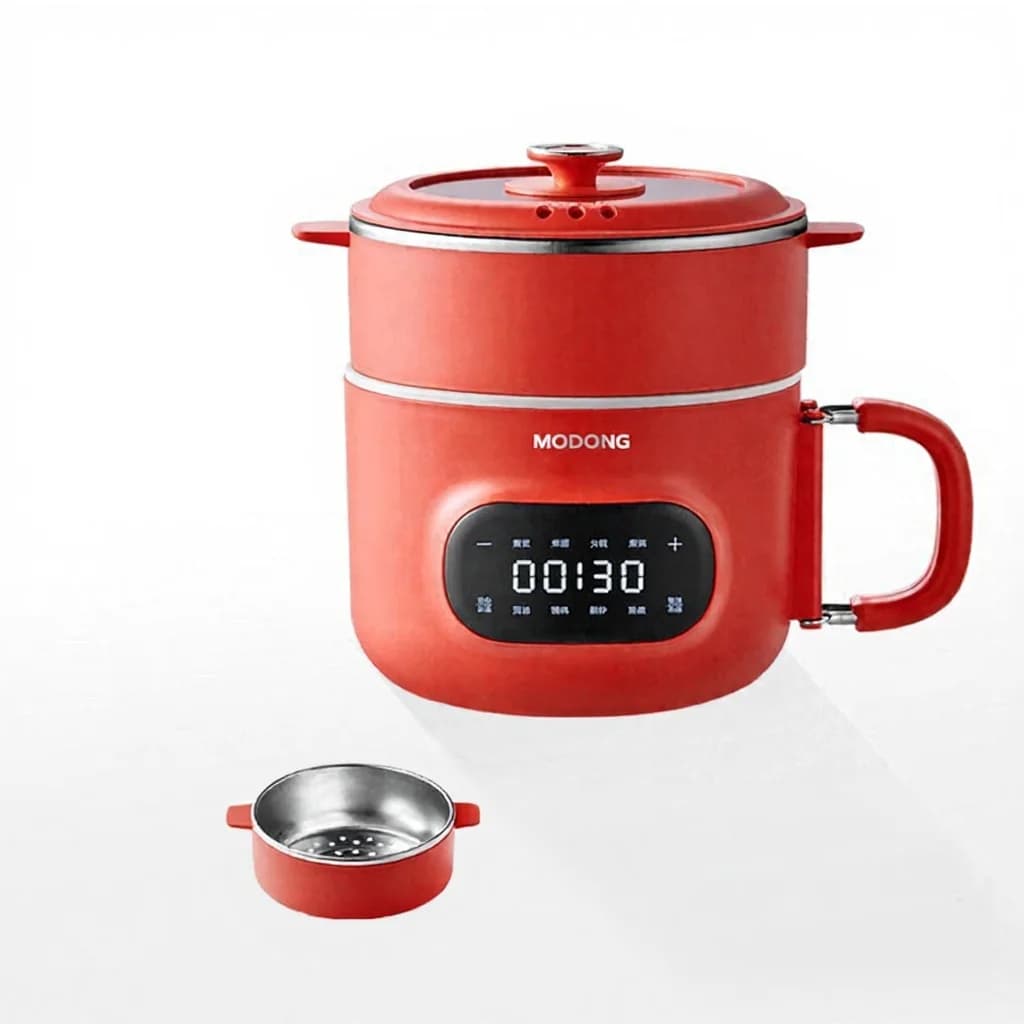 Periuk Memasak Elektrik Mini 2L Lapisan Seramik Tidak Melekat dengan Pengukus