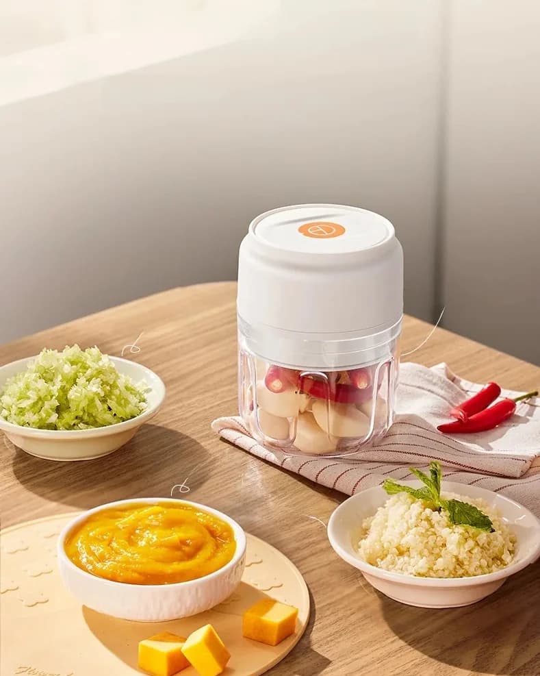 Cawan Pencincang Bawang Putih Elektrik Tanpa Wayar 250mL 5V 30W Plastik
