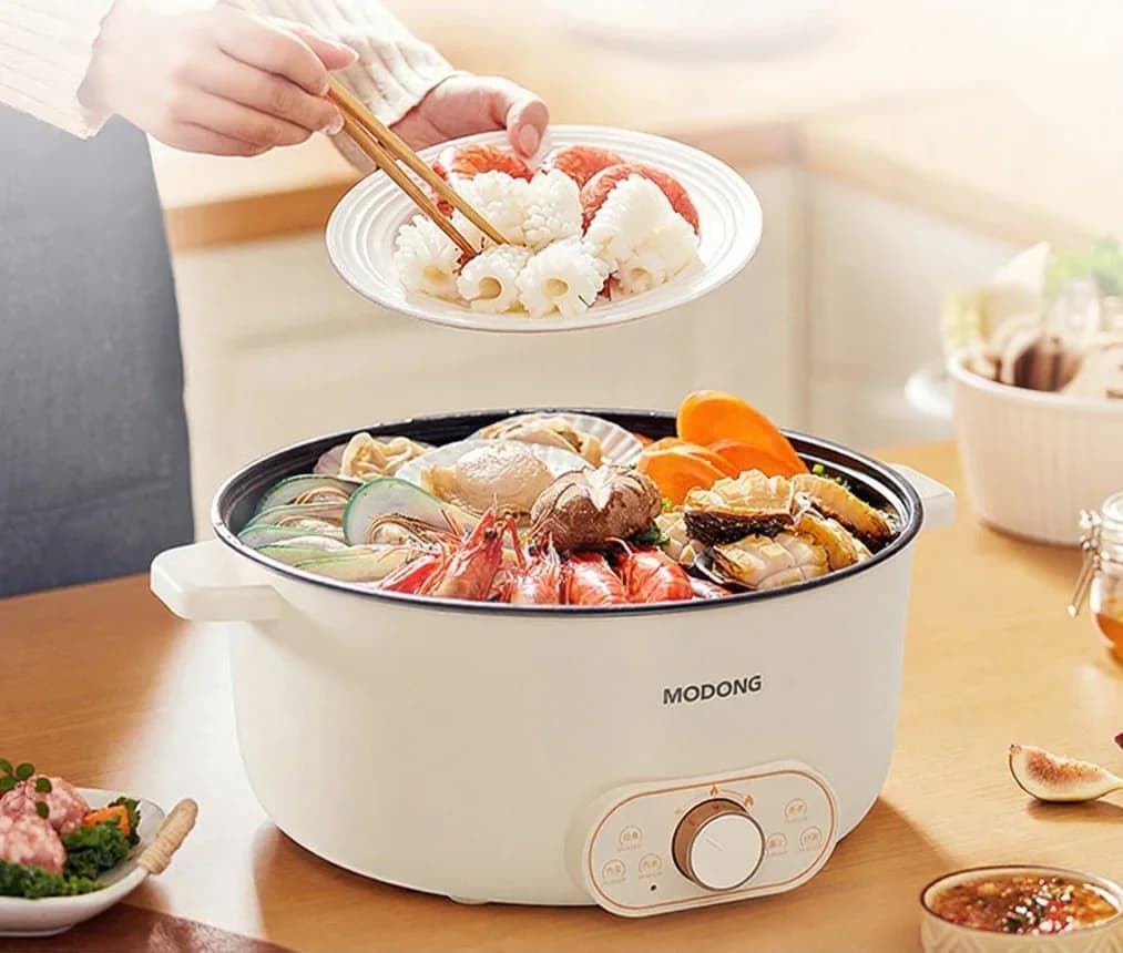 Periuk Memasak Elektrik Dengan Pengukus, 7L atau 8L, 220V