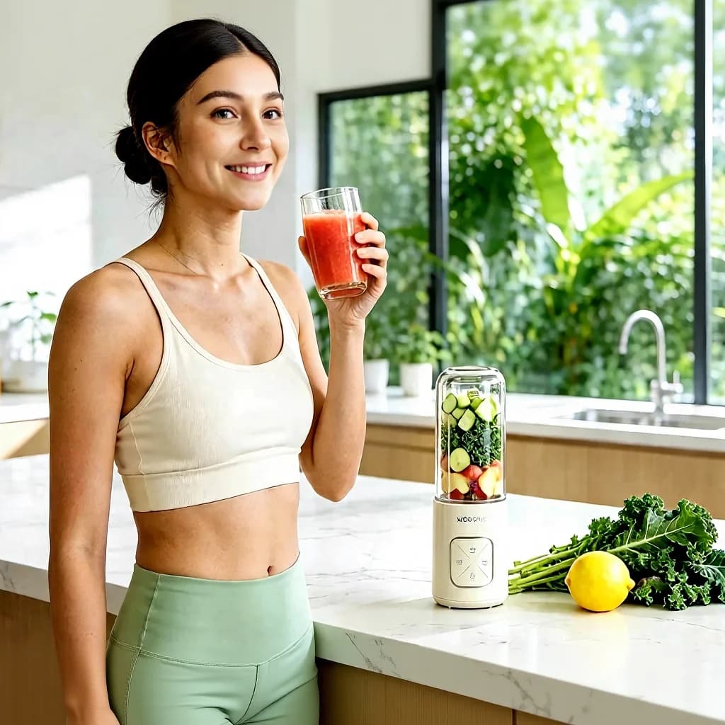 Cawan Pengisar Tanpa Wayar Mudah Alih untuk Jus dan Smoothie
