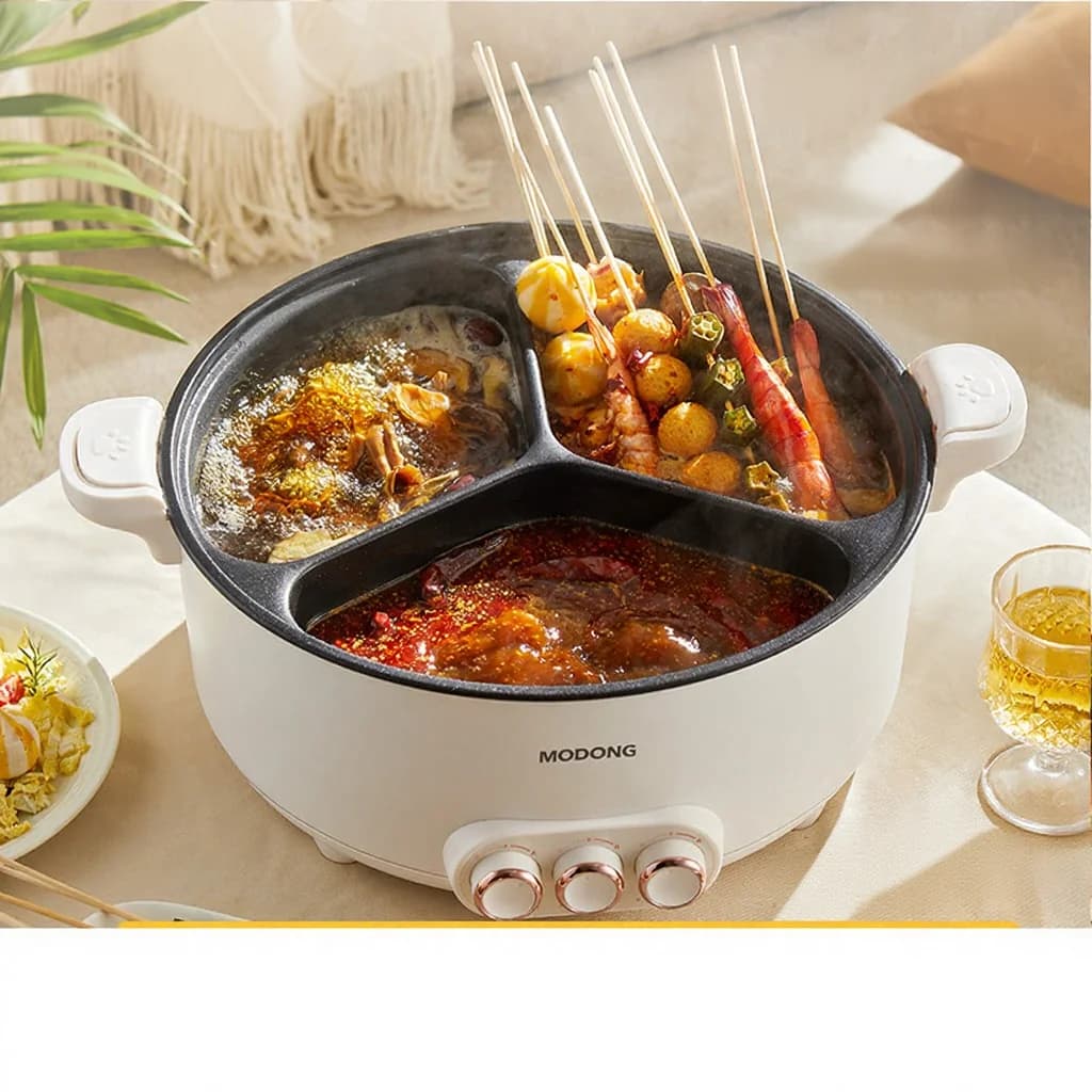 Dapur Hot Pot Elektrik Bersekat 6L-8L, 220V, 5-6 Orang