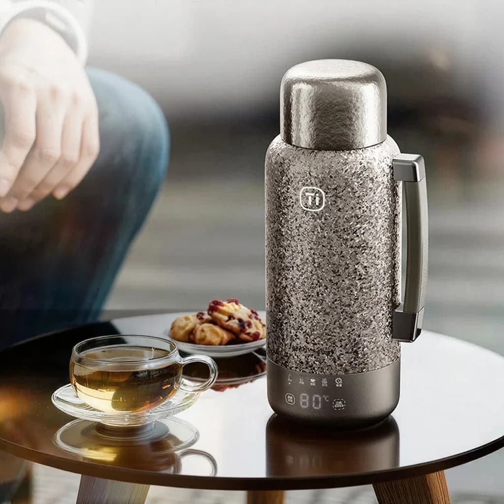 Cawan Air Pemanas Elektrik Titanium 1L untuk Kereta dan Rumah Plug-In