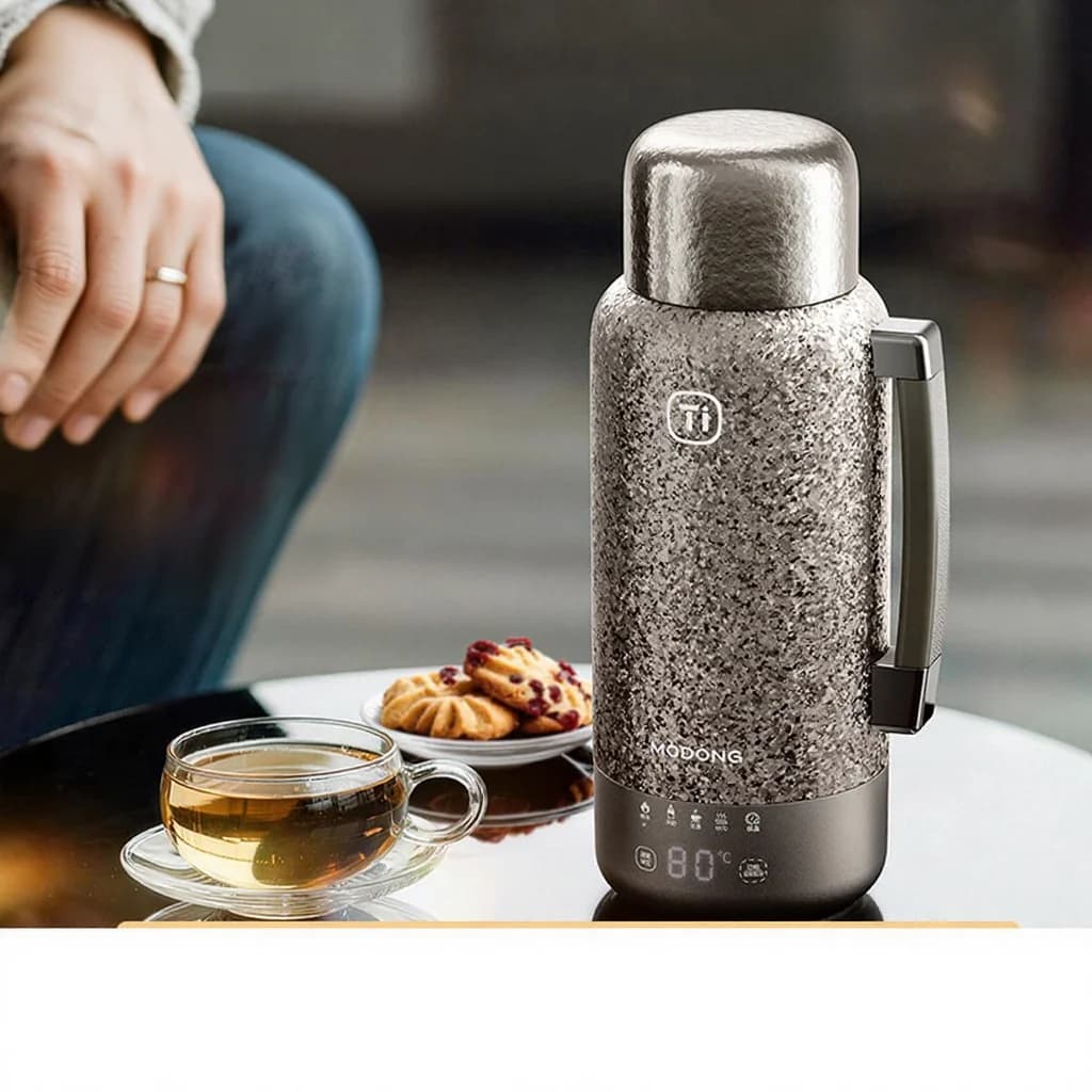 Cawan Pemanas Elektrik Titanium Tulen dengan Penebat 1200ml