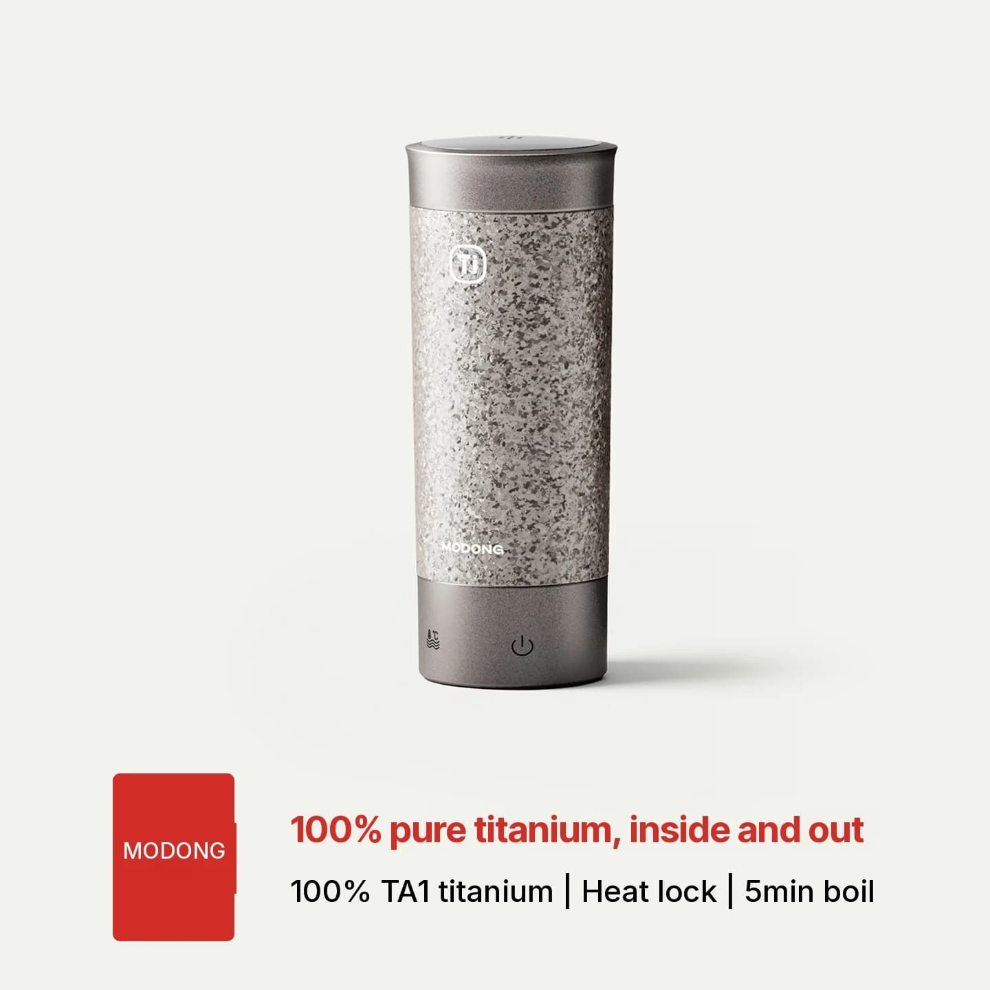 Cawan Perjalanan Dipanaskan Elektrik Titanium 350ml dengan Kawalan Suhu