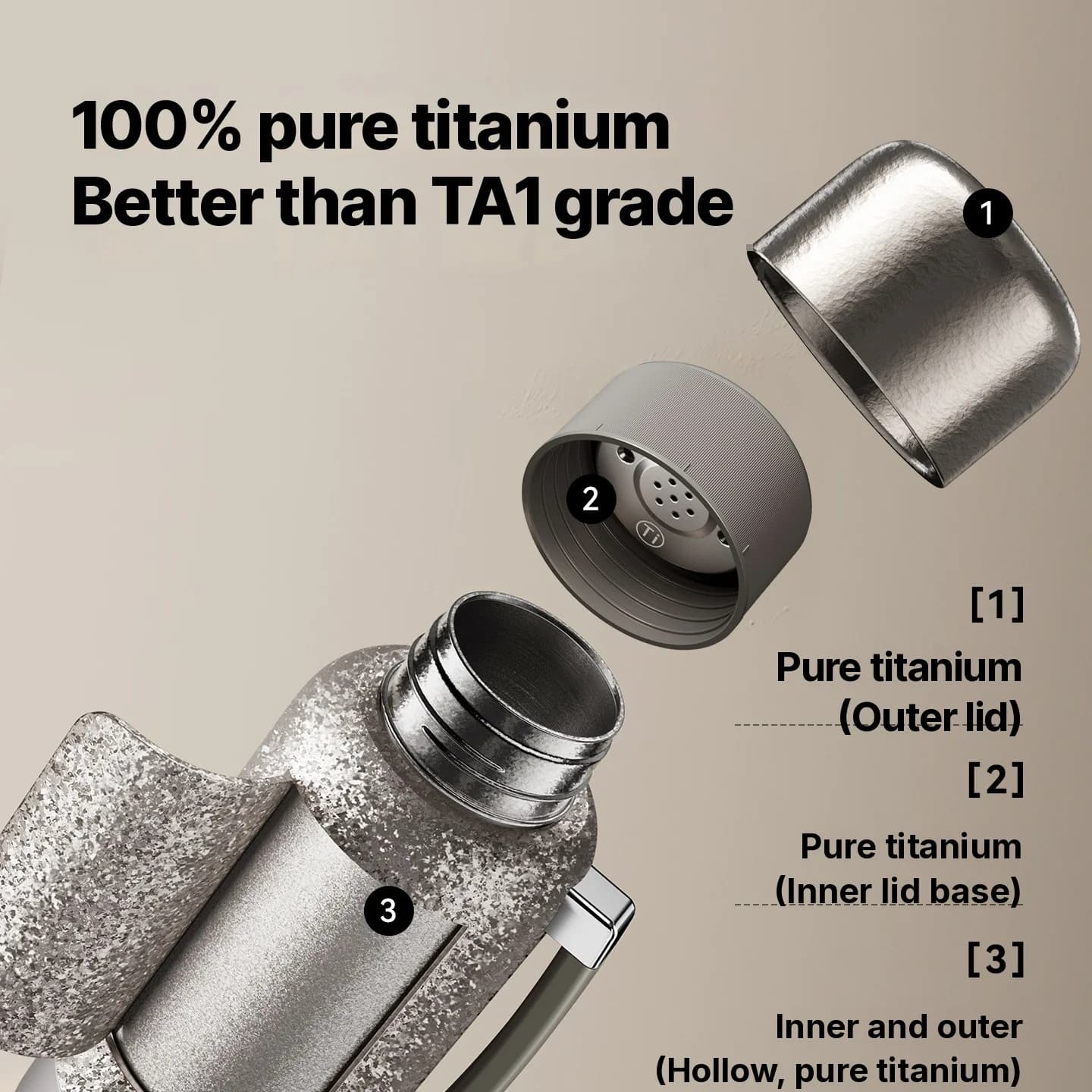 Cawan Pemanas Elektrik Titanium Tulen dengan Penebat 1200ml