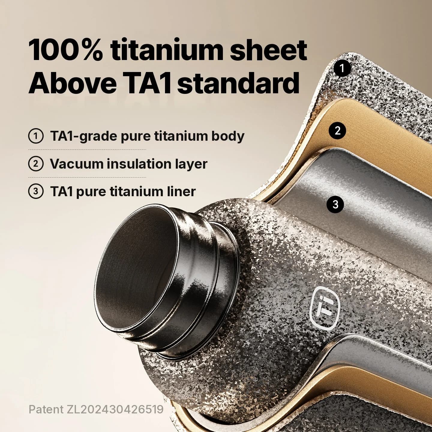 Cawan Pemanas Elektrik Titanium Tulen dengan Penebat 1200ml