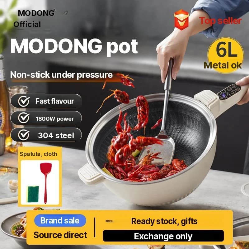 Periuk Memasak Elektrik 6L dengan Pengukus Keluli Tahan Karat