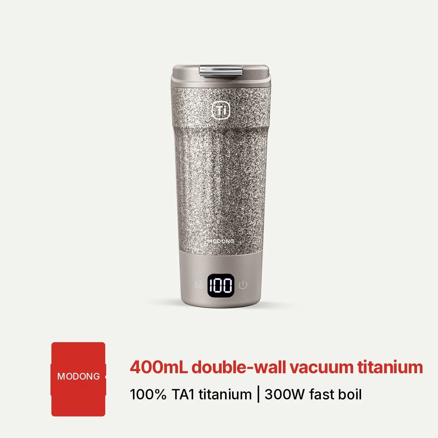 Cawan Pemanas Elektrik Titanium Mudah Alih 400ml Paparan Suhu