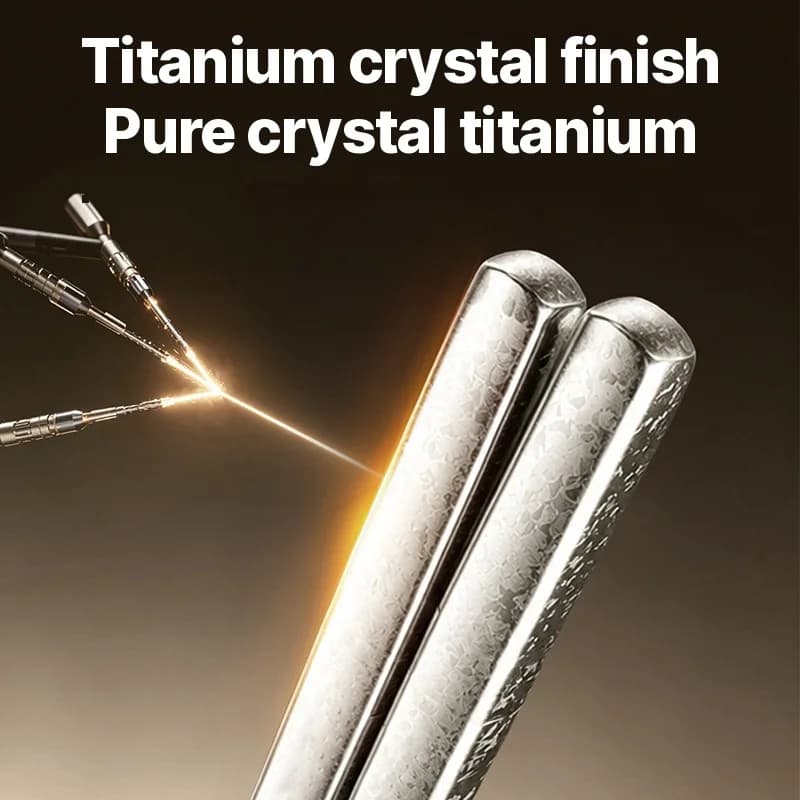 Set Penyepit Titanium Tulen, 5 Pasang, 23cm, Kemasan Berkilat Cermin