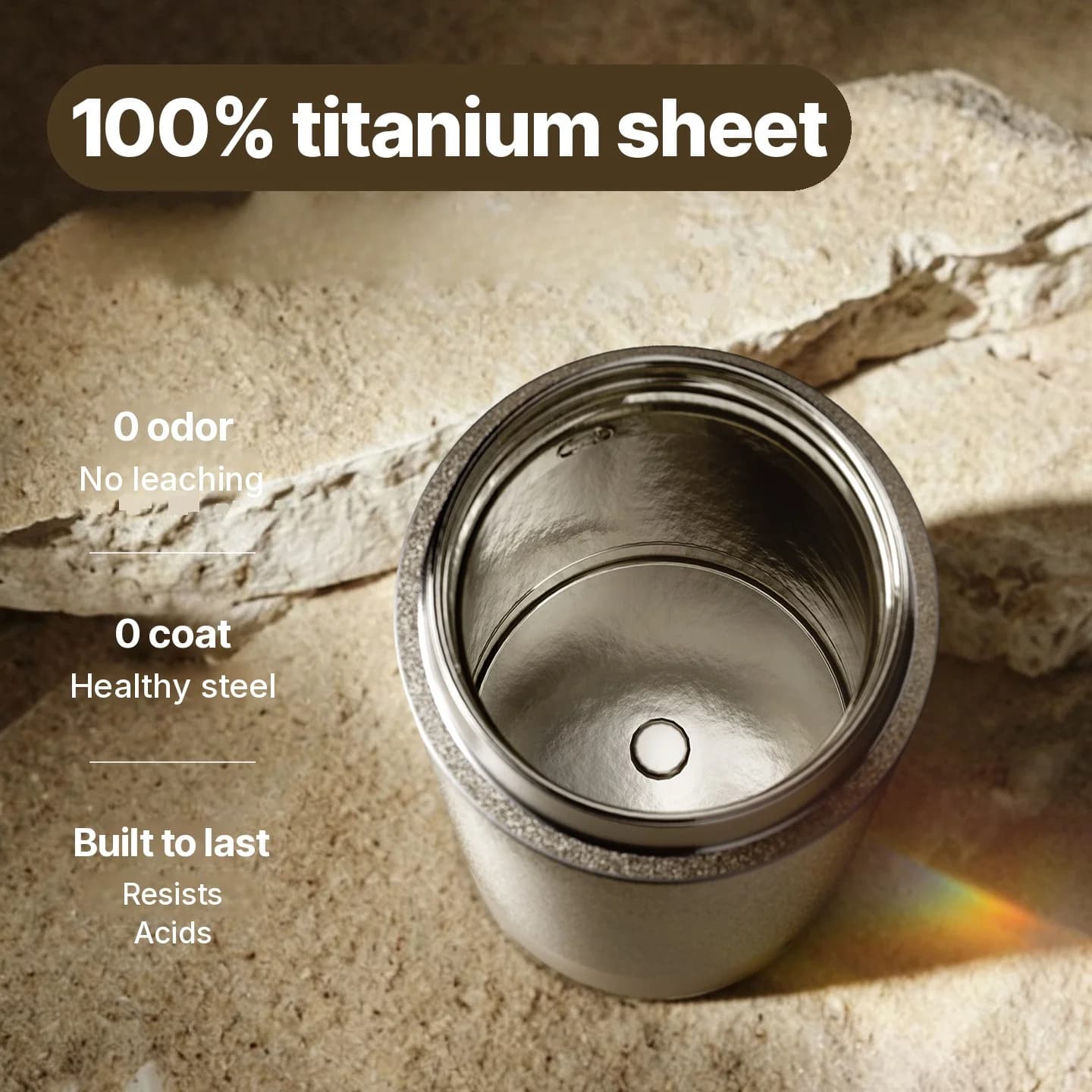 Cawan Perjalanan Dipanaskan Elektrik Titanium 350ml dengan Kawalan Suhu