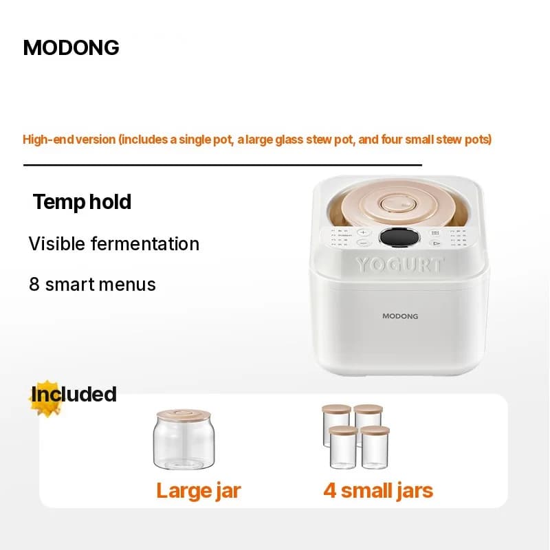 Pembuat Yogurt dan Penapai Automatik, 500-1000ml, 220V