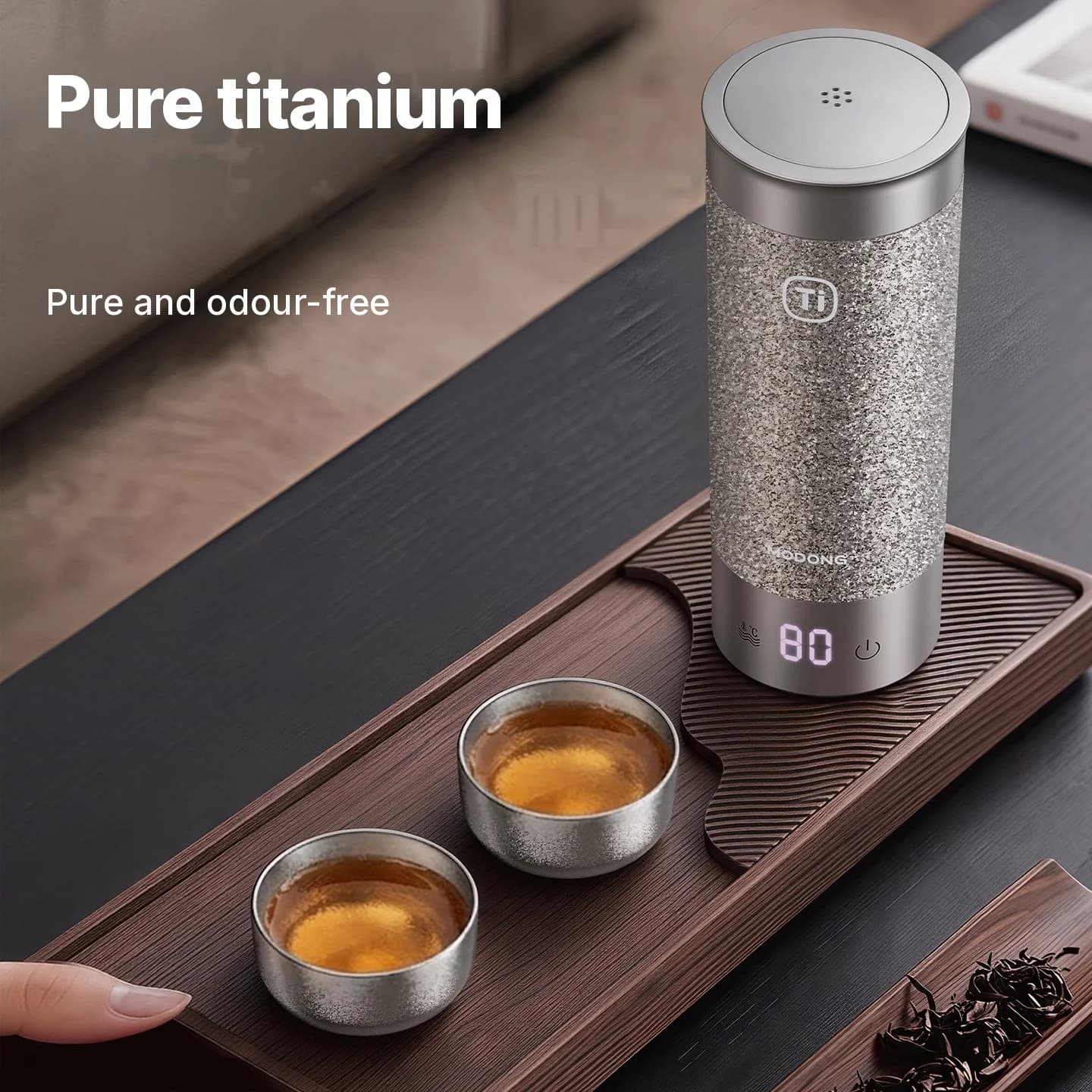Set Cawan Gongfu Titanium Tulen 55ml Kemasan Plain Buatan Tangan