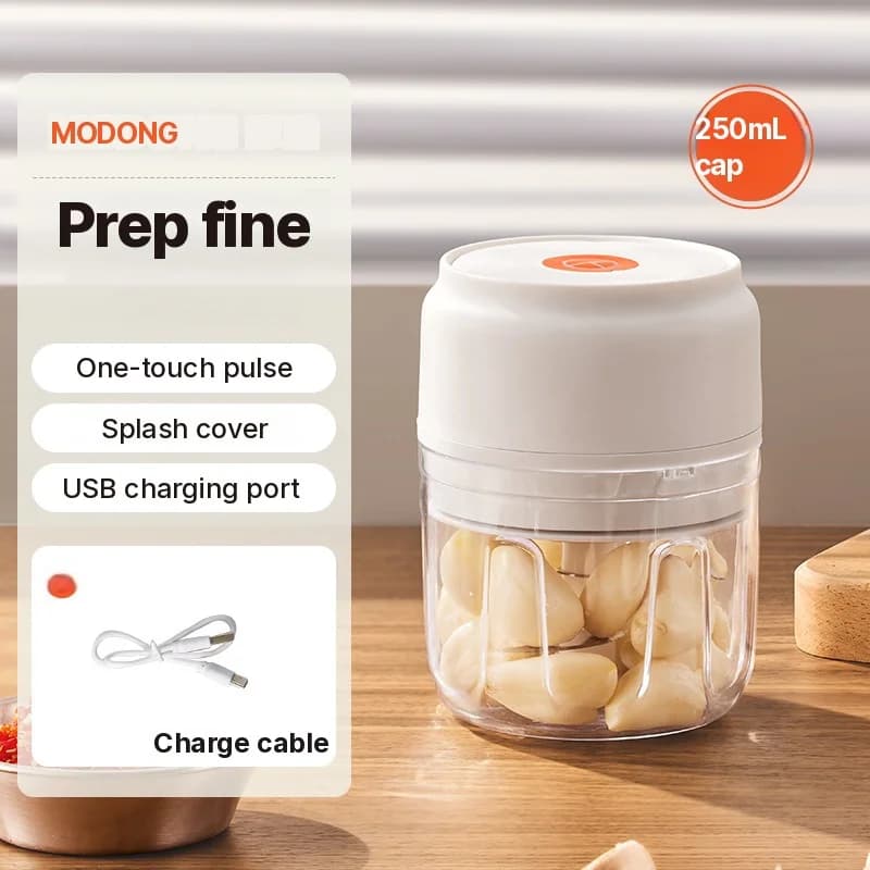 Cincang Bawang Putih Elektrik Tanpa Wayar 250mL 5V 30W Plastik