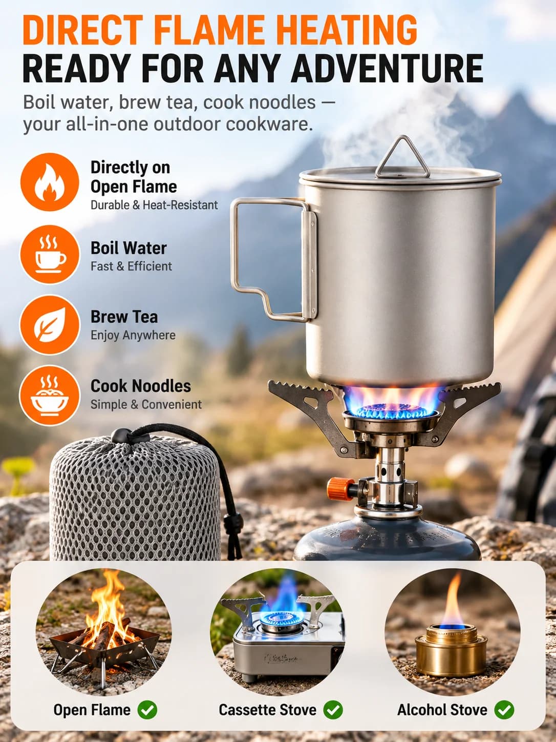 Mug Camping Lipat Titanium Tulen