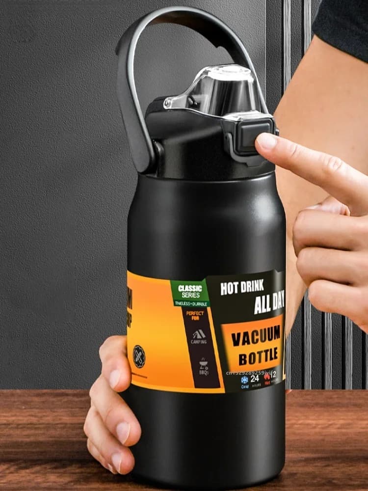 Termos Sukan Besar dengan Straw 0.8-1.5L