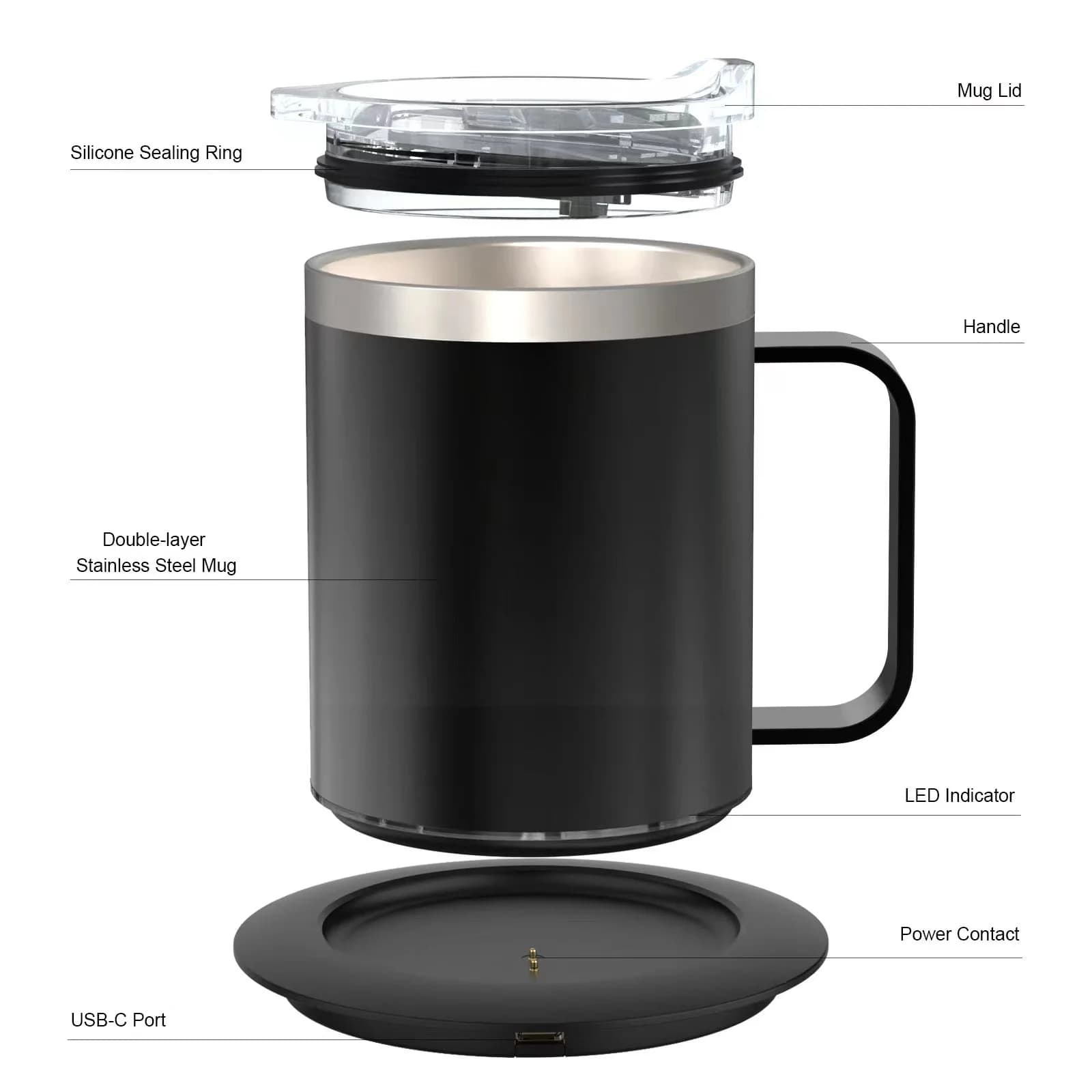 Cawan Kopi Dipanaskan USB 12oz