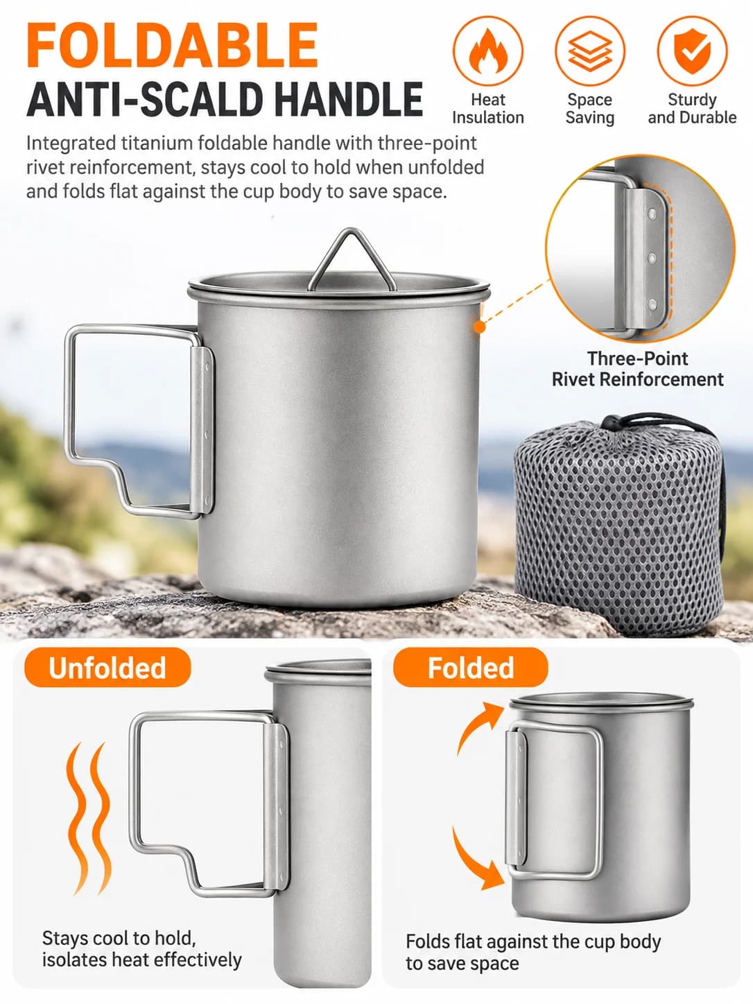 Mug Camping Lipat Titanium Tulen