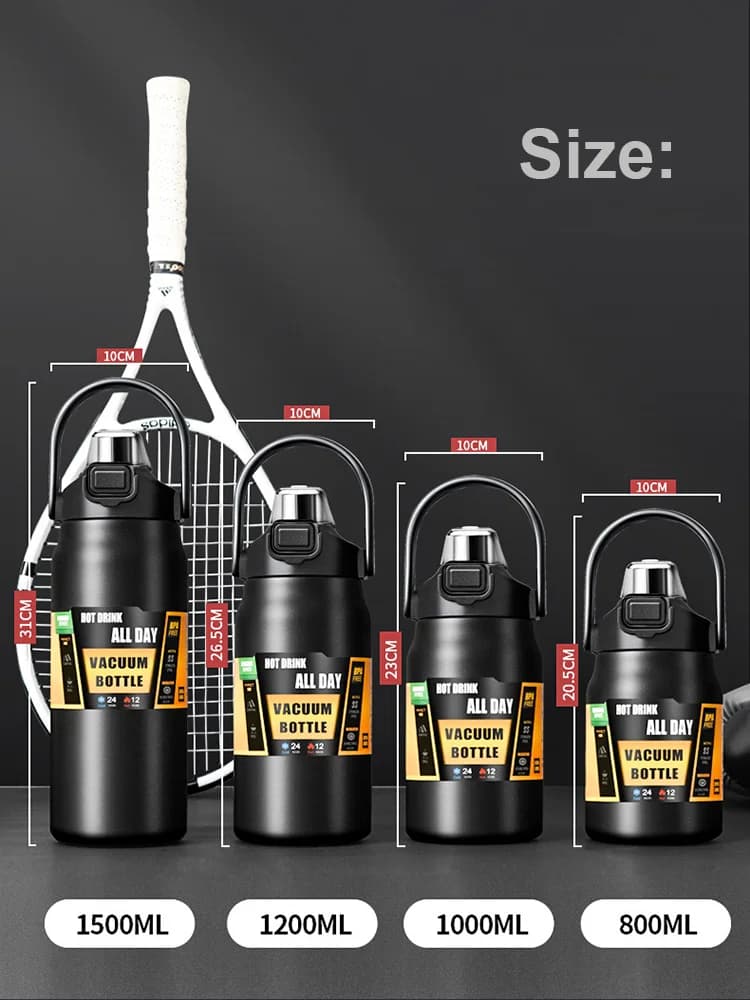 Tumbler Termos Luar Ruang dengan Straw 0.8-1.5L