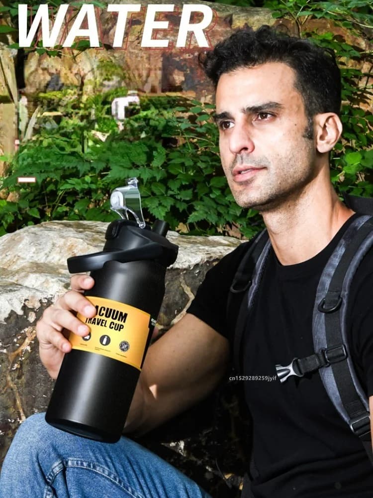 Termos Sukan Besar dengan Straw 0.8-1.5L